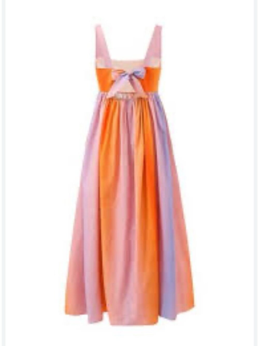 FRNCH Elegant Orange Maxi Dress Alyssa Sunset Women’s XS Orange Purple Umpire - Picture 2 of 12